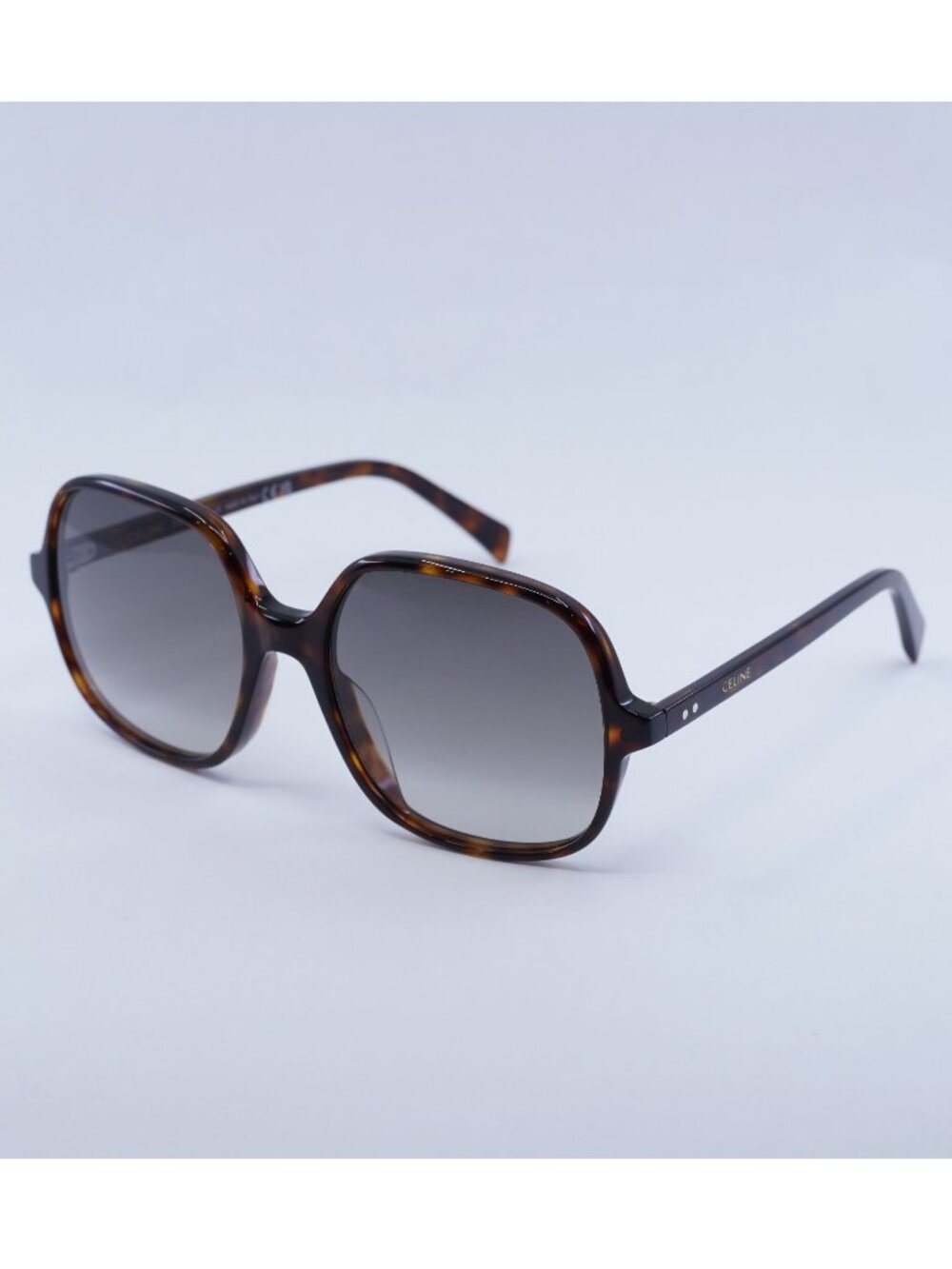 Celine CL40244U 52F Sunglasses Havana Square Frame, Brown Gradient Lenses